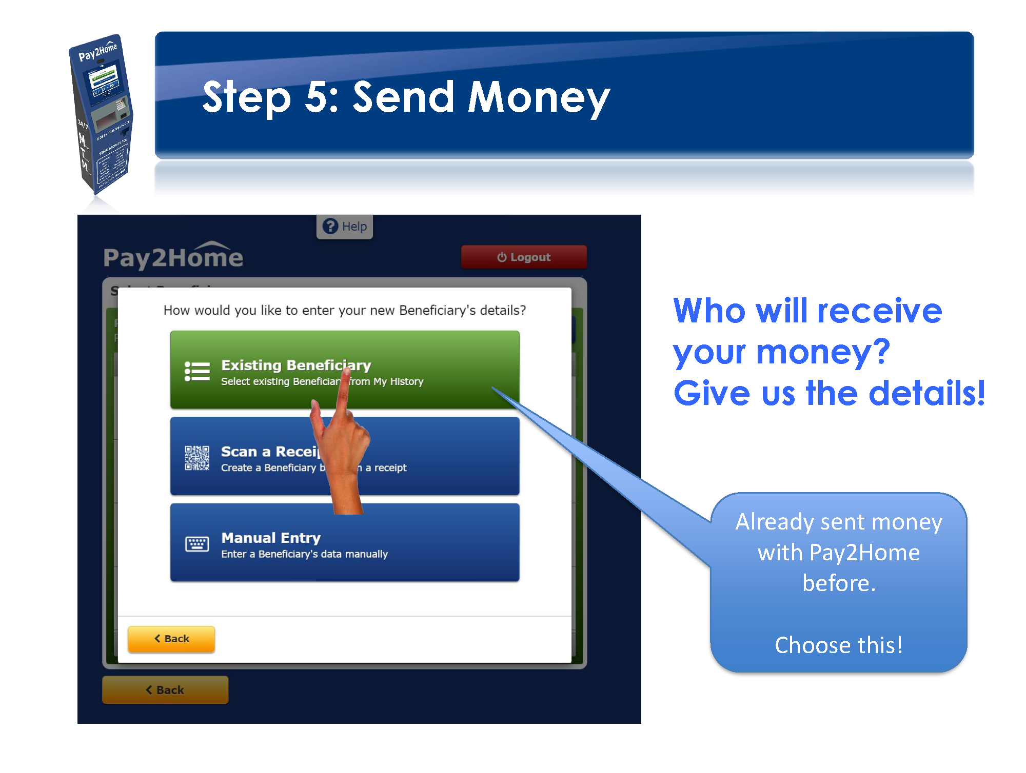 Money Transfer Machine Video Guides - Pay2Home